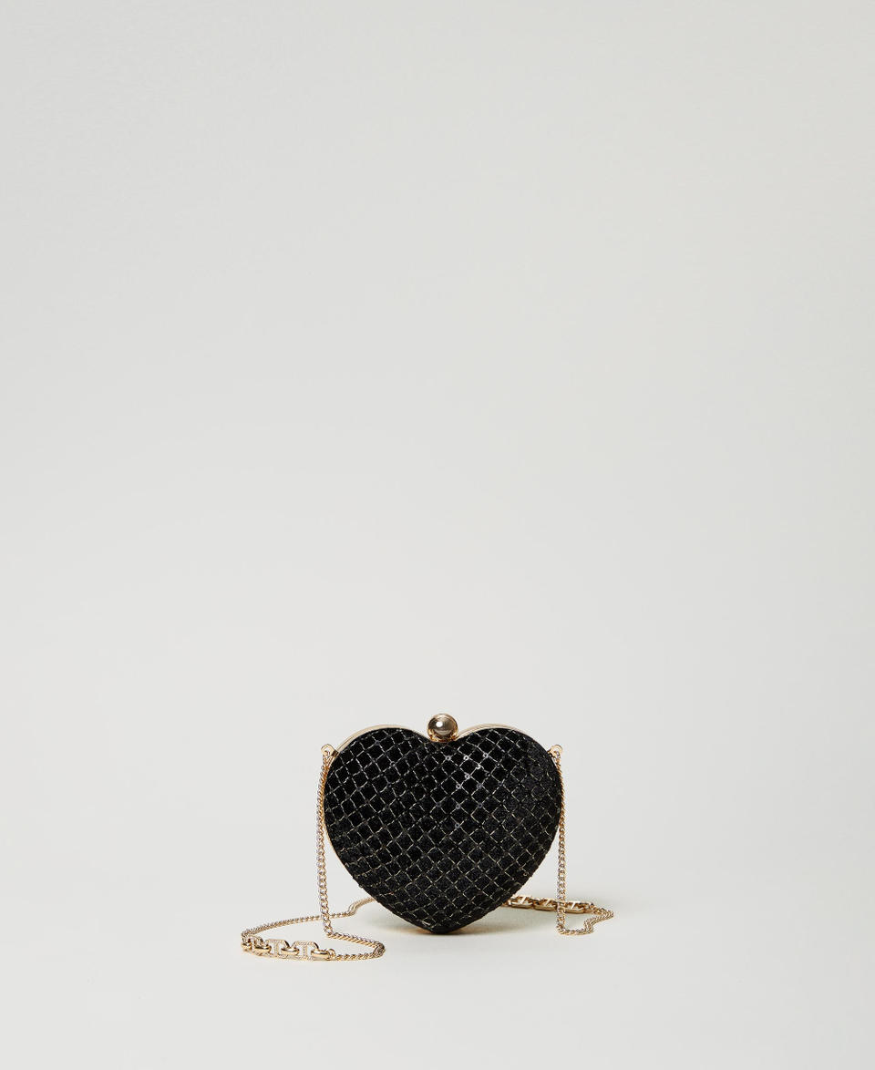 Twin Set Clutch 'Coup de coeur' in velluto ricamato