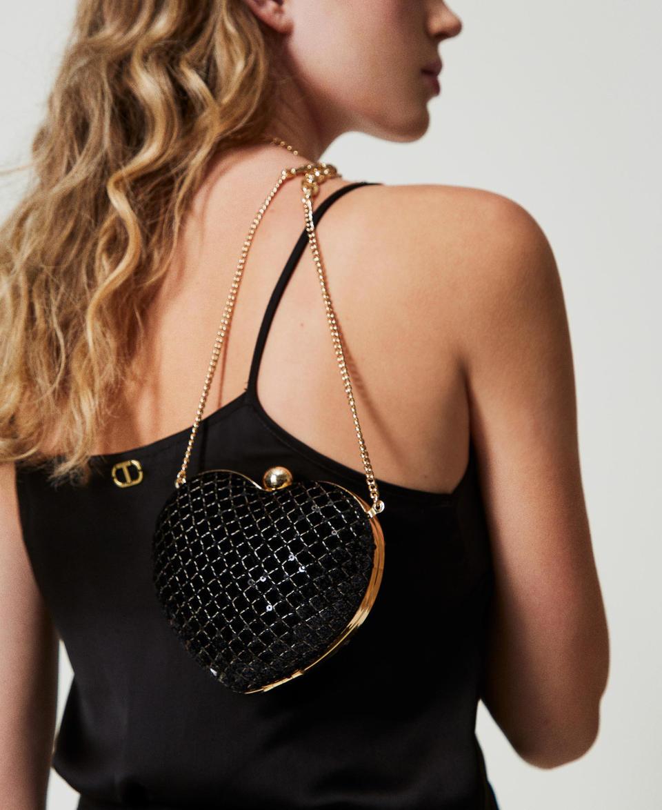 Twin Set Clutch 'Coup de coeur' in velluto ricamato Promozione