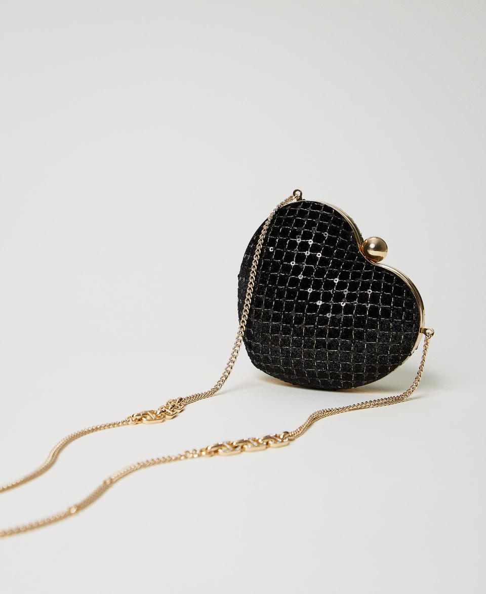 Twin Set Clutch 'Coup de coeur' in velluto ricamato Promozione