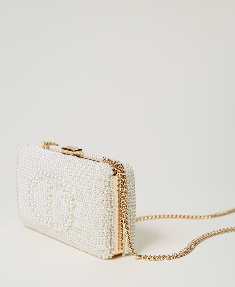 Twin Set Clutch con perle e Oval T Consegna Veloce