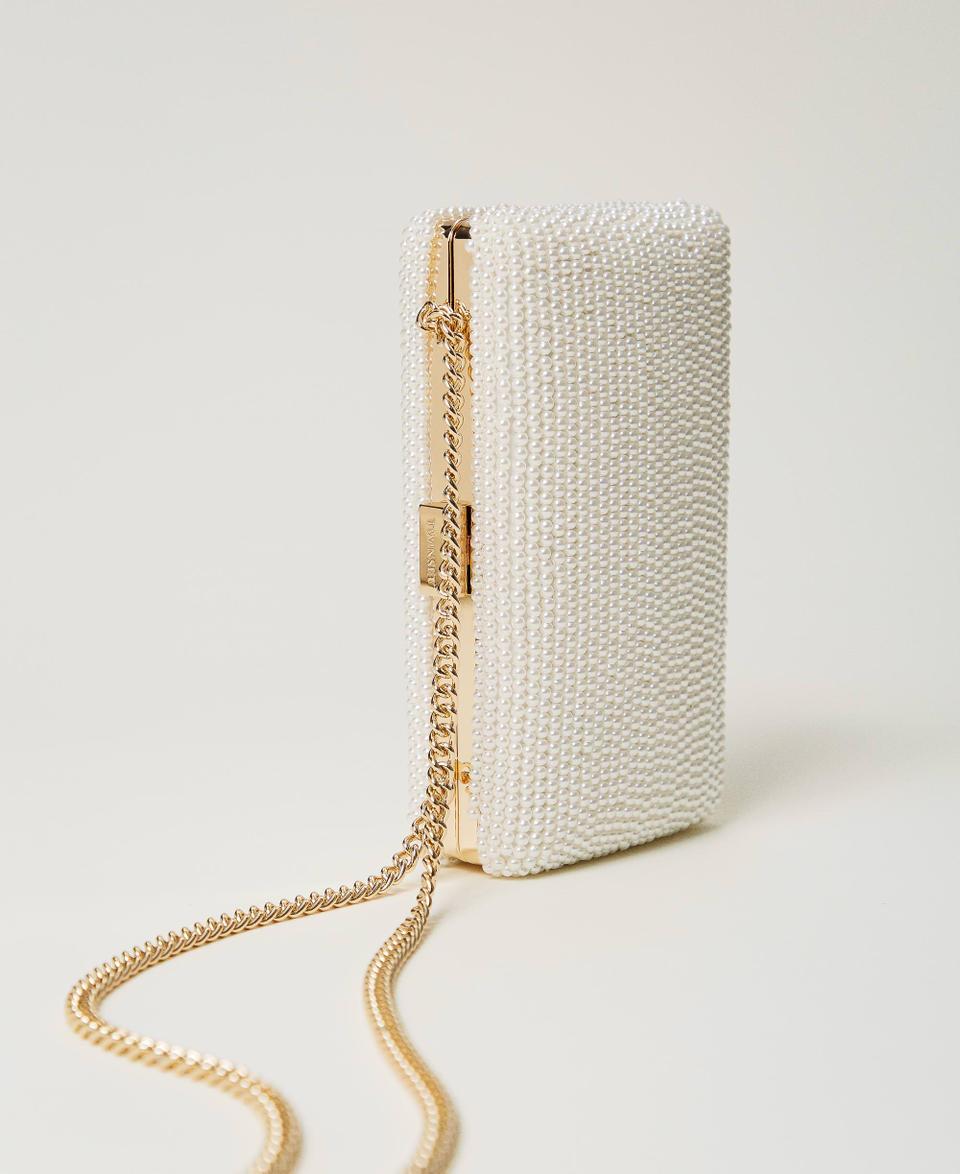 Twin Set Clutch con perle e Oval T Consegna Veloce