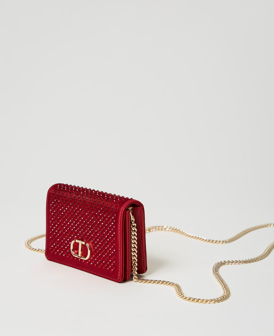 Twin Set Mini borsa a tracolla in raso con strass Convenienza