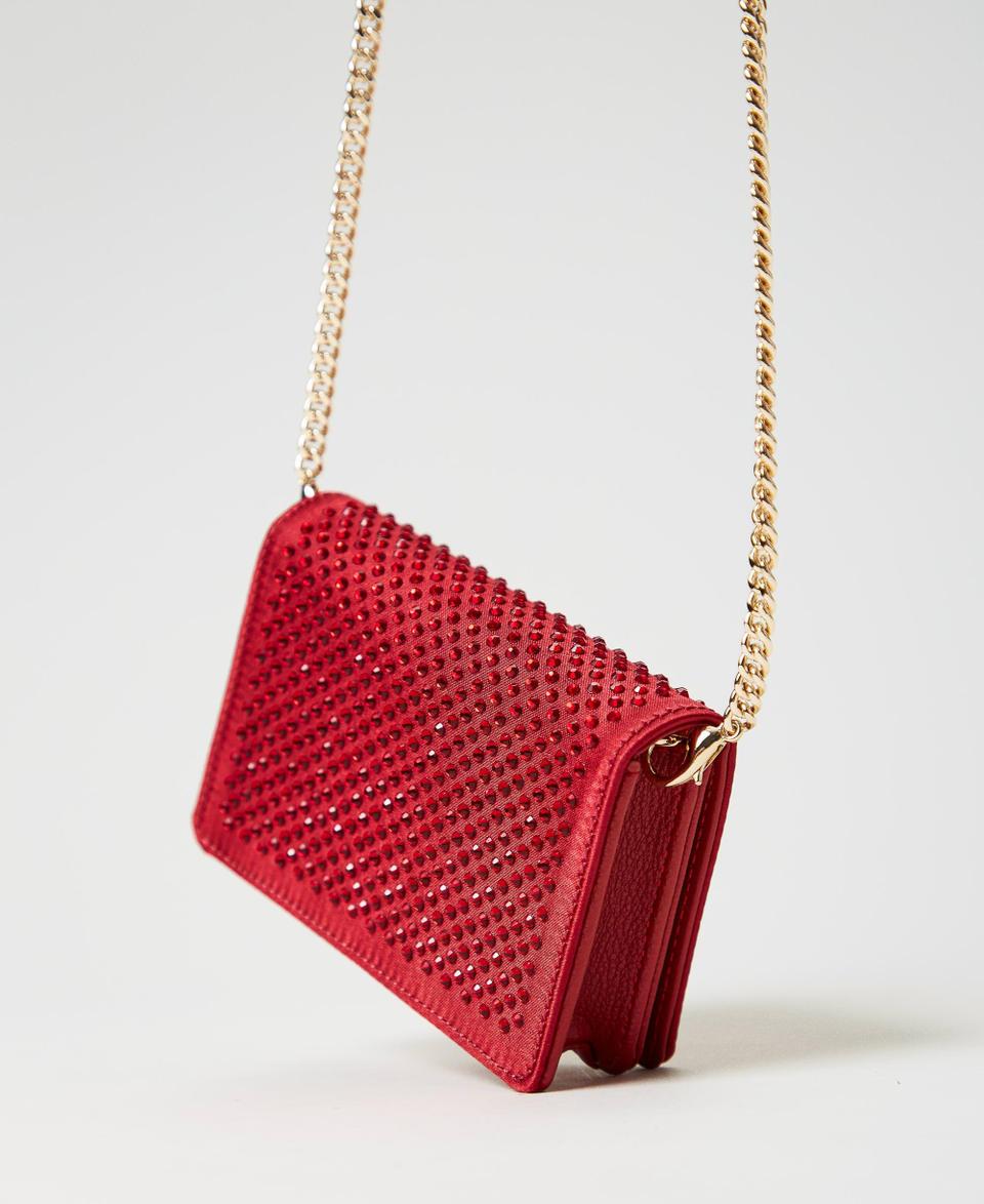 Twin Set Mini borsa a tracolla in raso con strass Convenienza