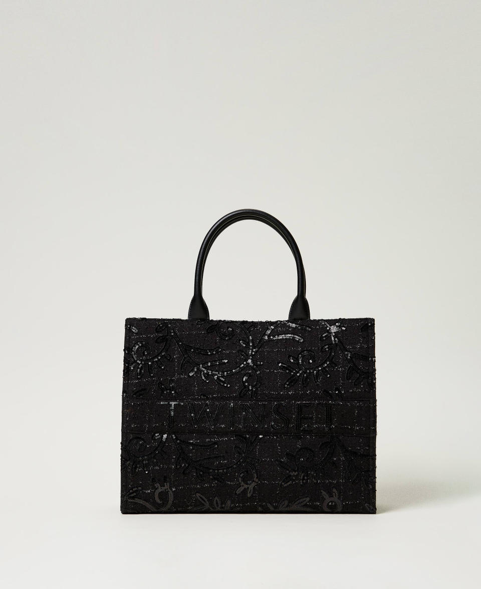 Twin Set Borsa shopper 'Victoria' con ricamo e logo