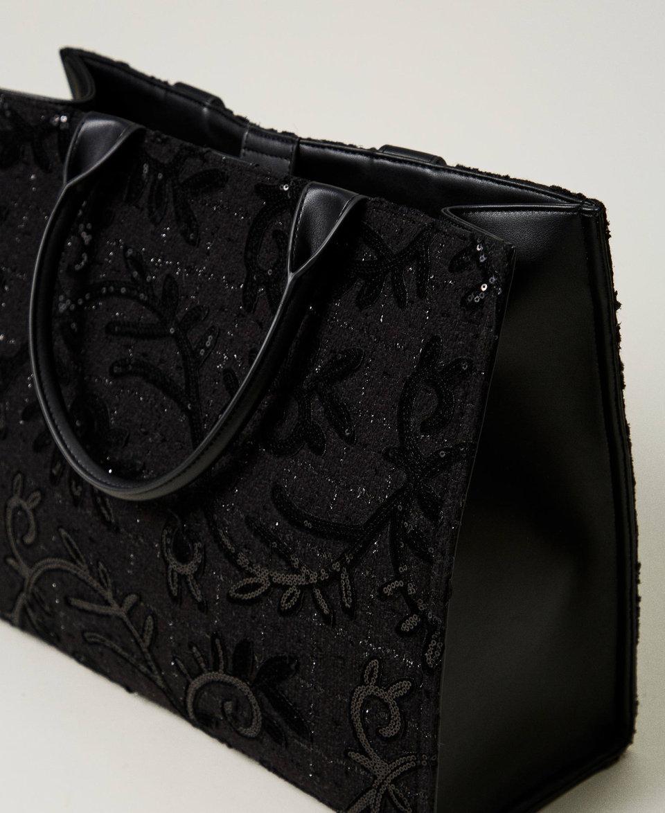 Twin Set Borsa shopper 'Victoria' con ricamo e logo Saldi