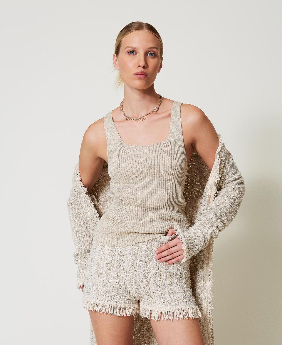 Twin Set Top in maglia di misto lino