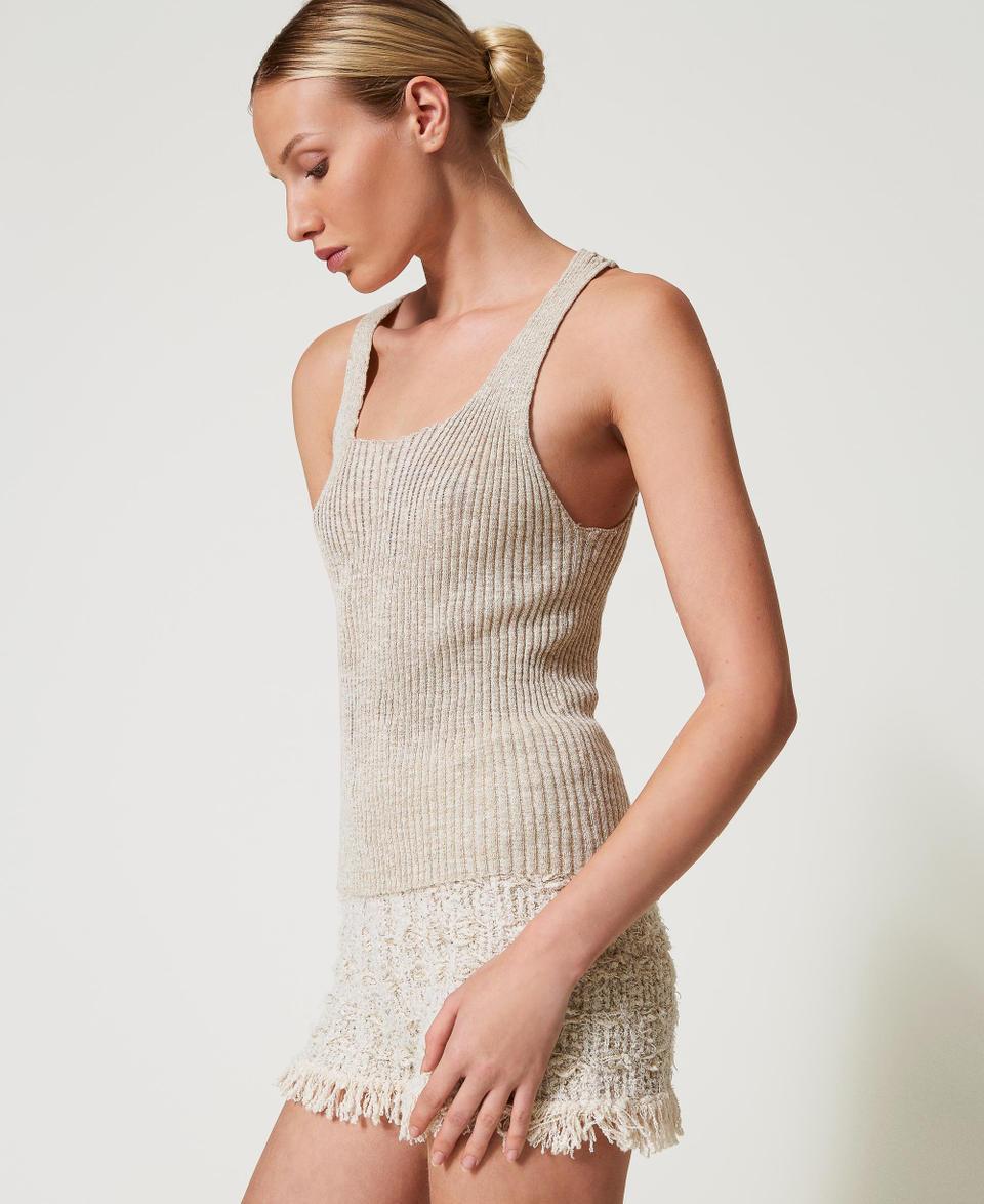 Twin Set Top in maglia di misto lino Vendite Flash