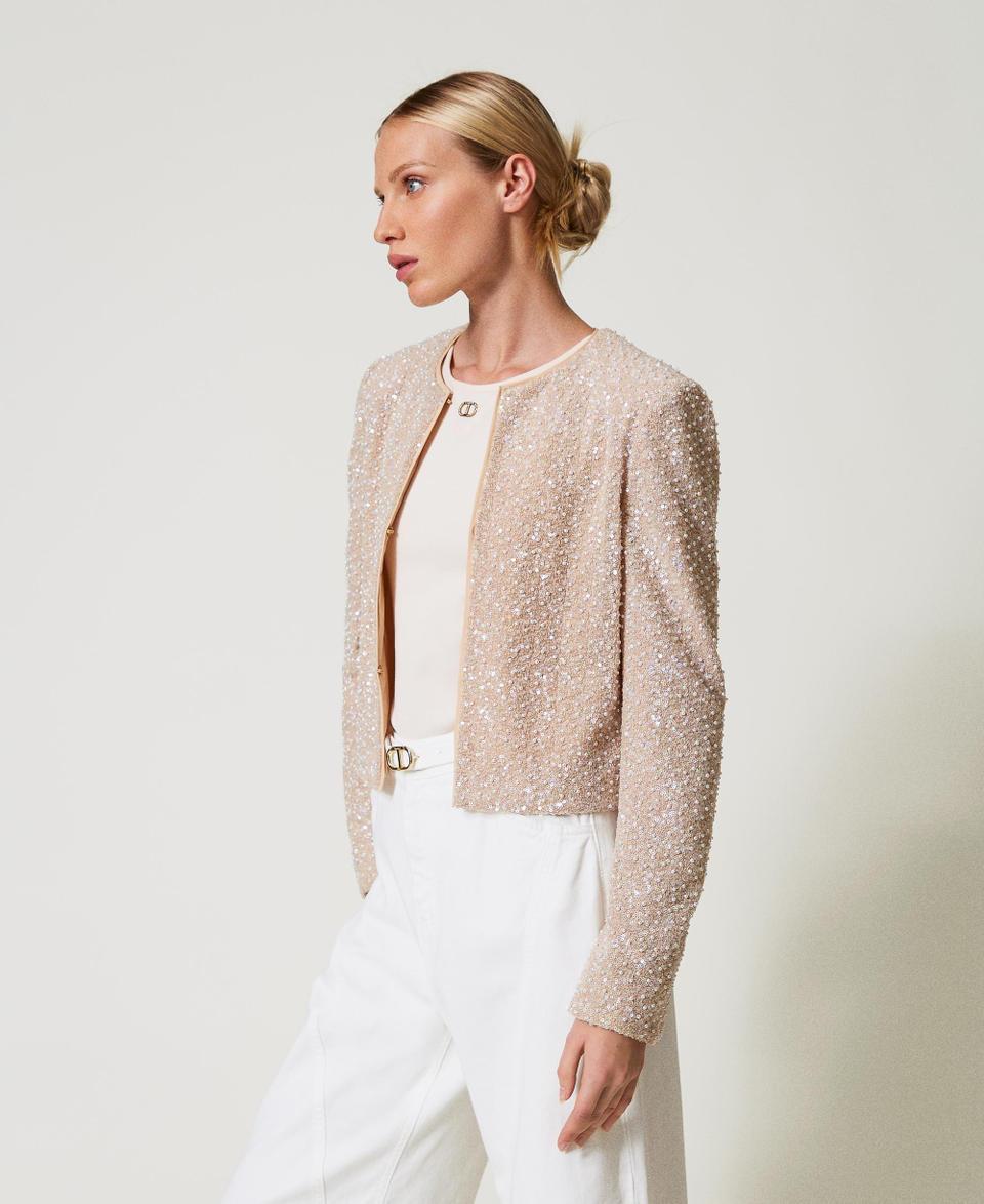 Twin Set Giacca con paillettes e perle In Saldo