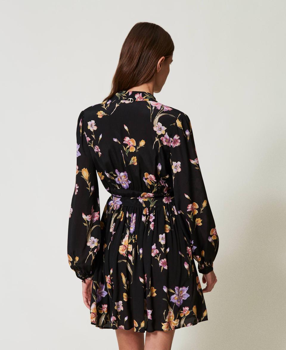 Twin Set Abito corto in crêpe de Chine a fiori Moda