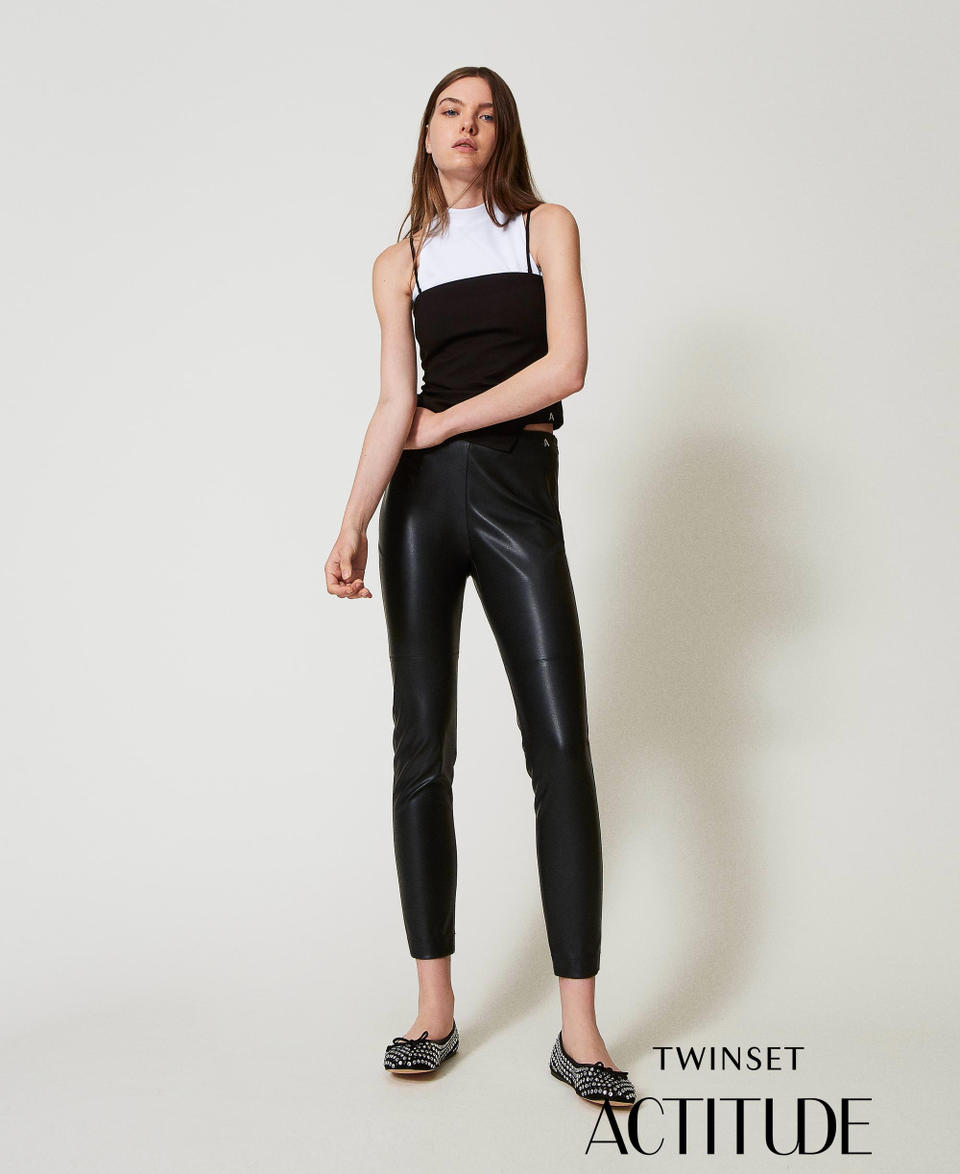 Twin Set Leggings effetto pelle