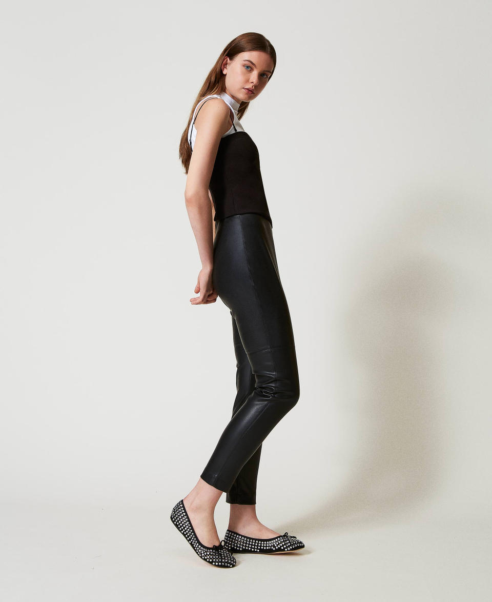 Twin Set Leggings effetto pelle Italy