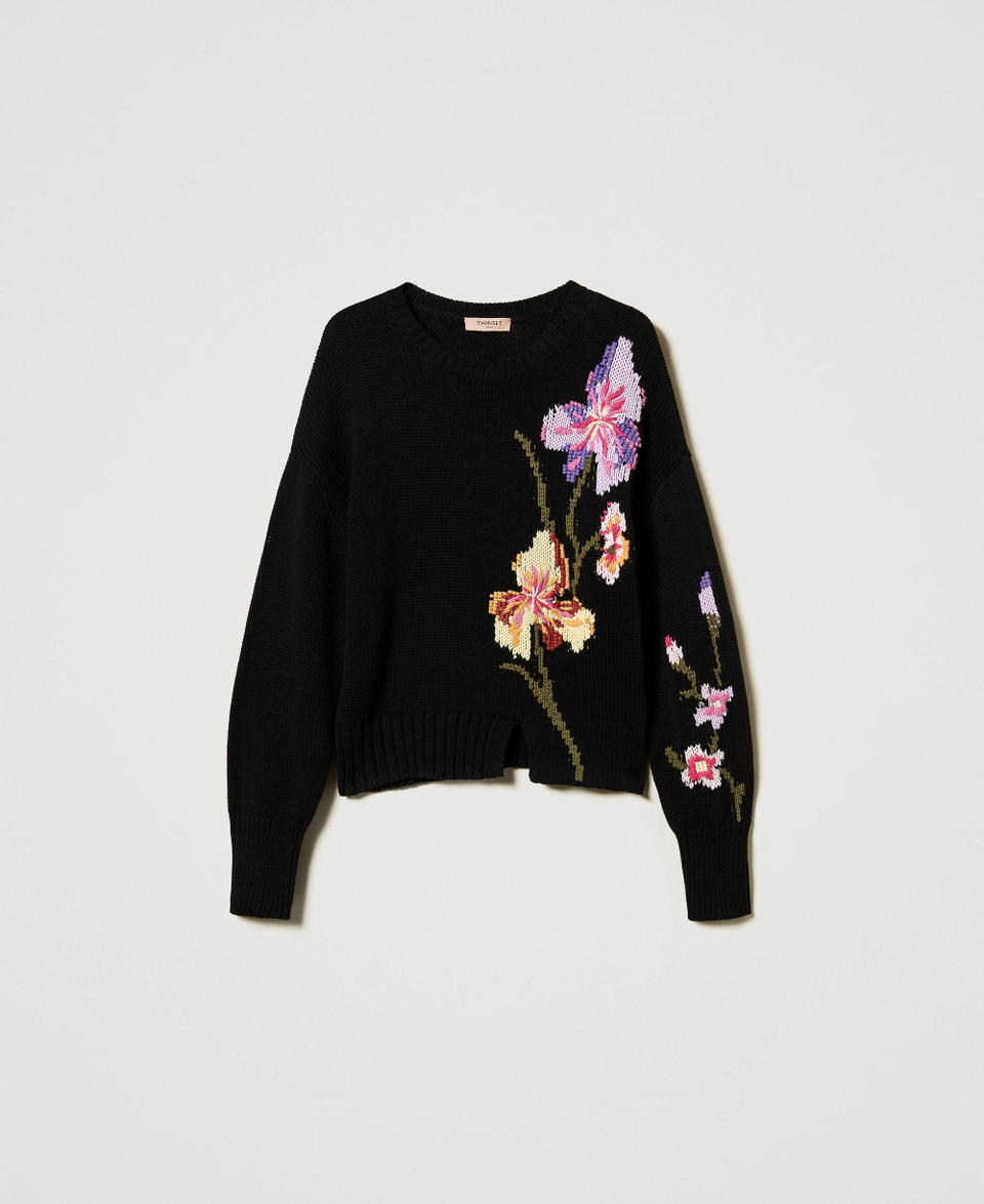 Twin Set Maglia con fiori e ricamo a mano Comprane uno, ottenene uno gratis