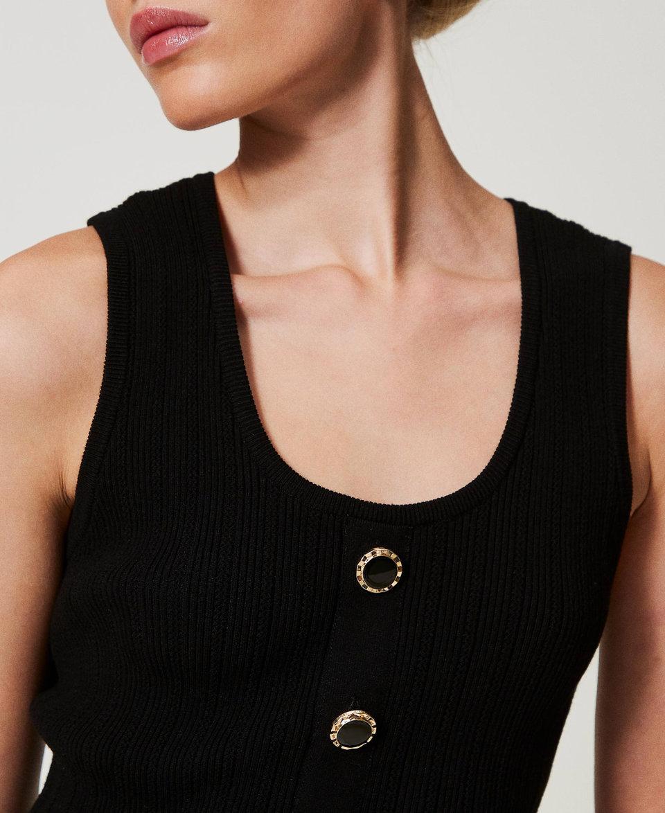 Twin Set Top in maglia con bottoni décor