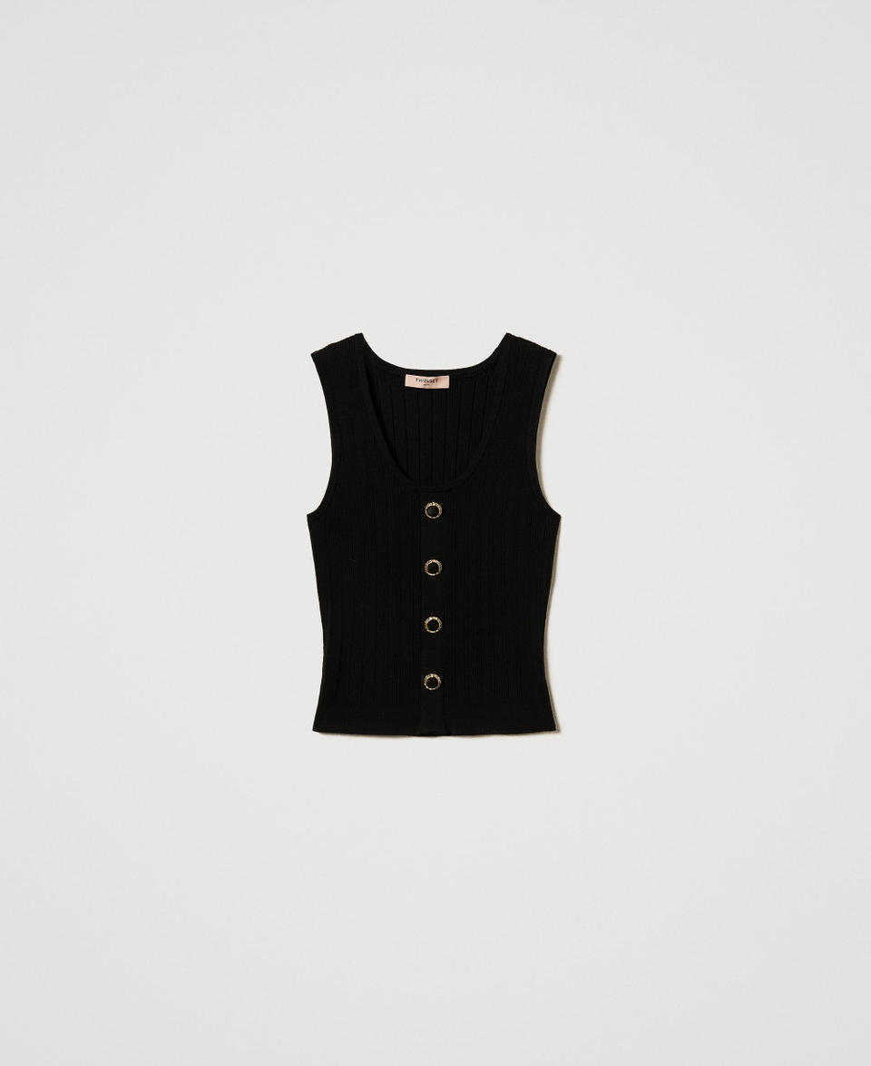 Twin Set Top in maglia con bottoni décor Pezzi Unici