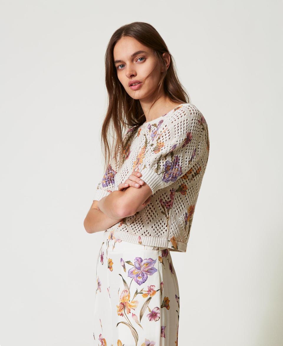 Twin Set Maglia a rete con stampa a fiori Negozi Online