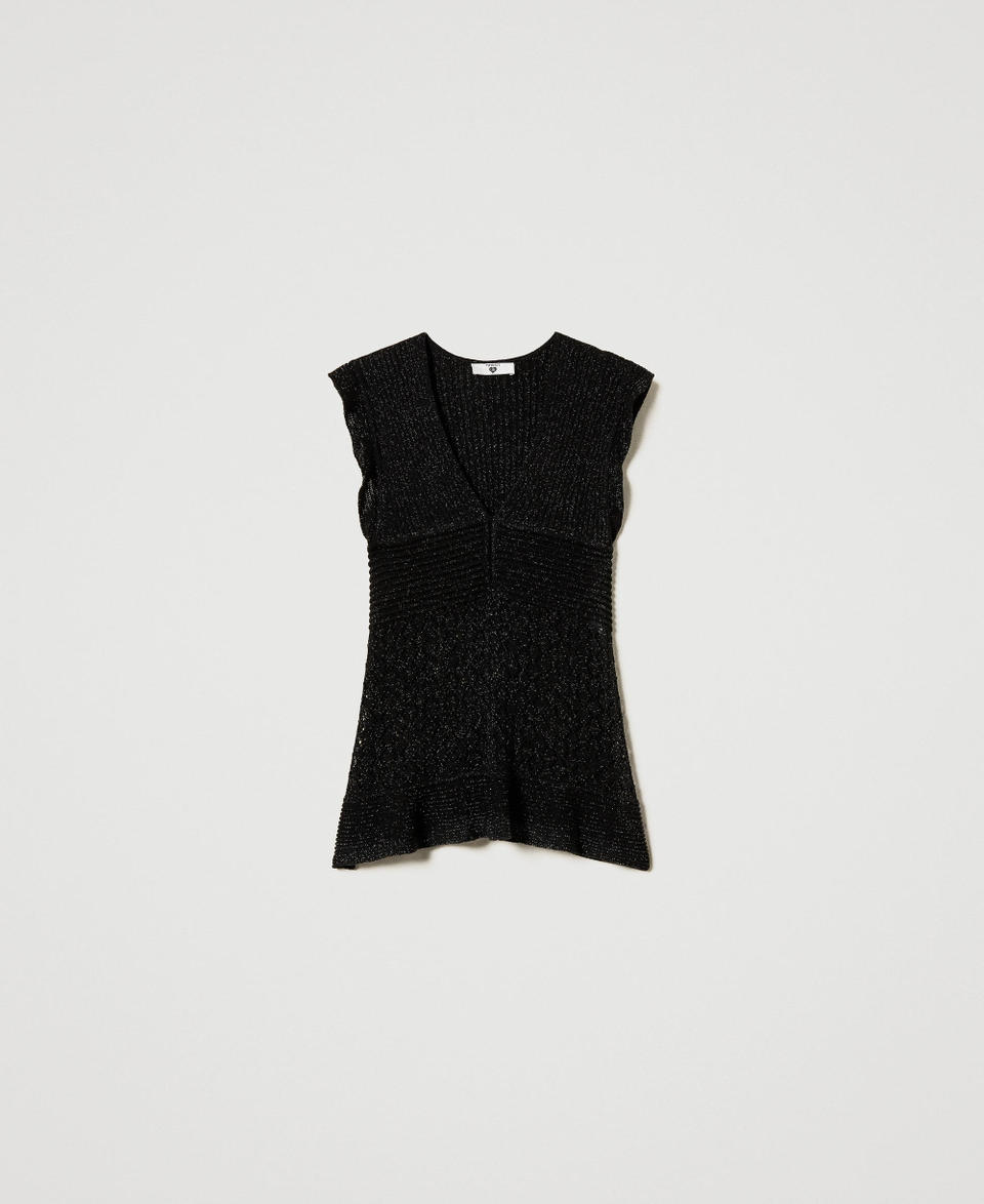 Twin Set Maglia in filato lurex con volant Consegna Veloce