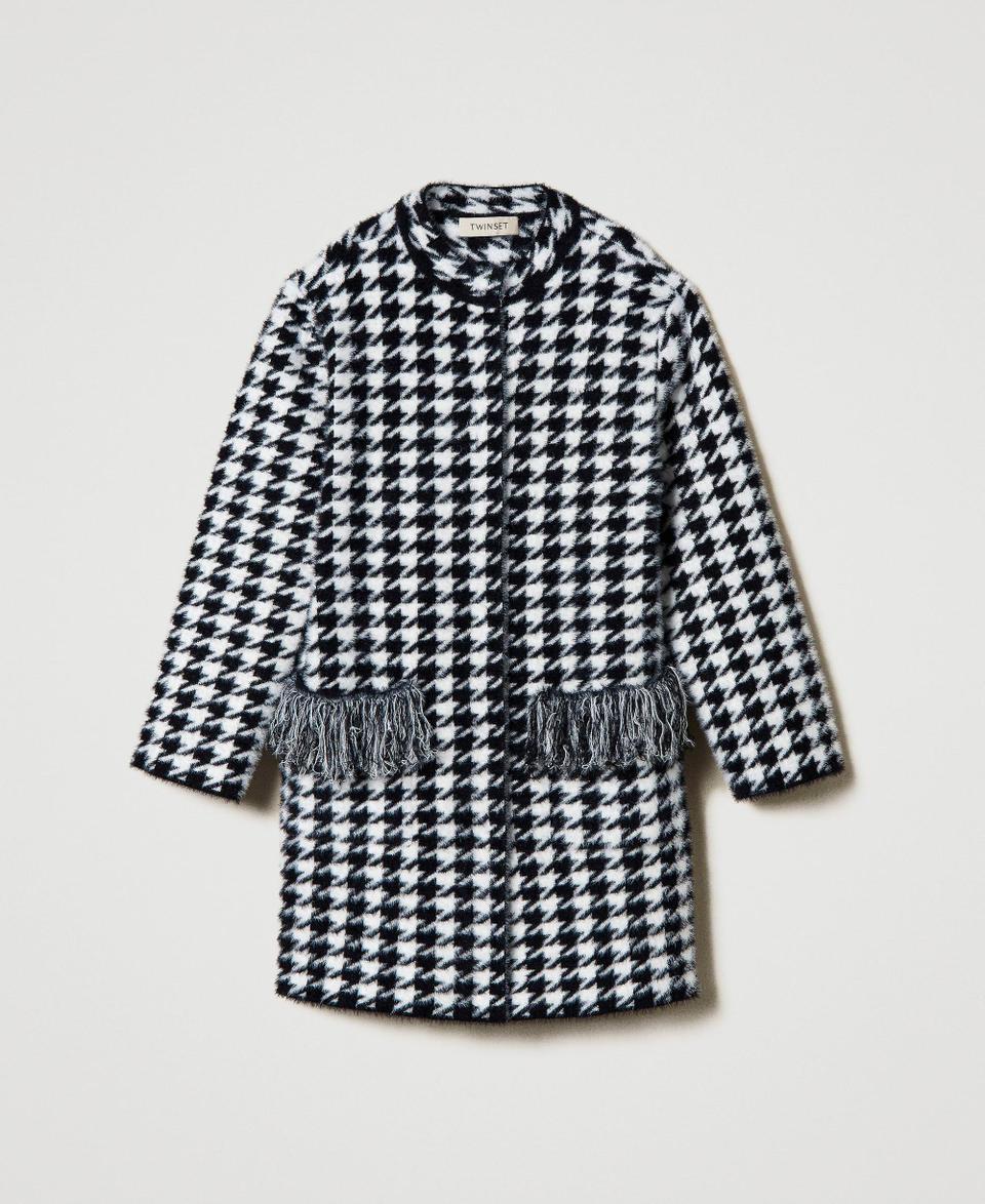 Twin Set Cappotto in maglia jacquard pied de poule Novità
