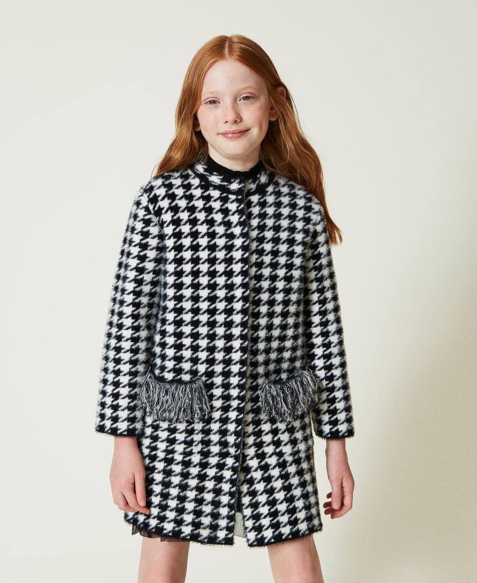 Twin Set Cappotto in maglia jacquard pied de poule Novità
