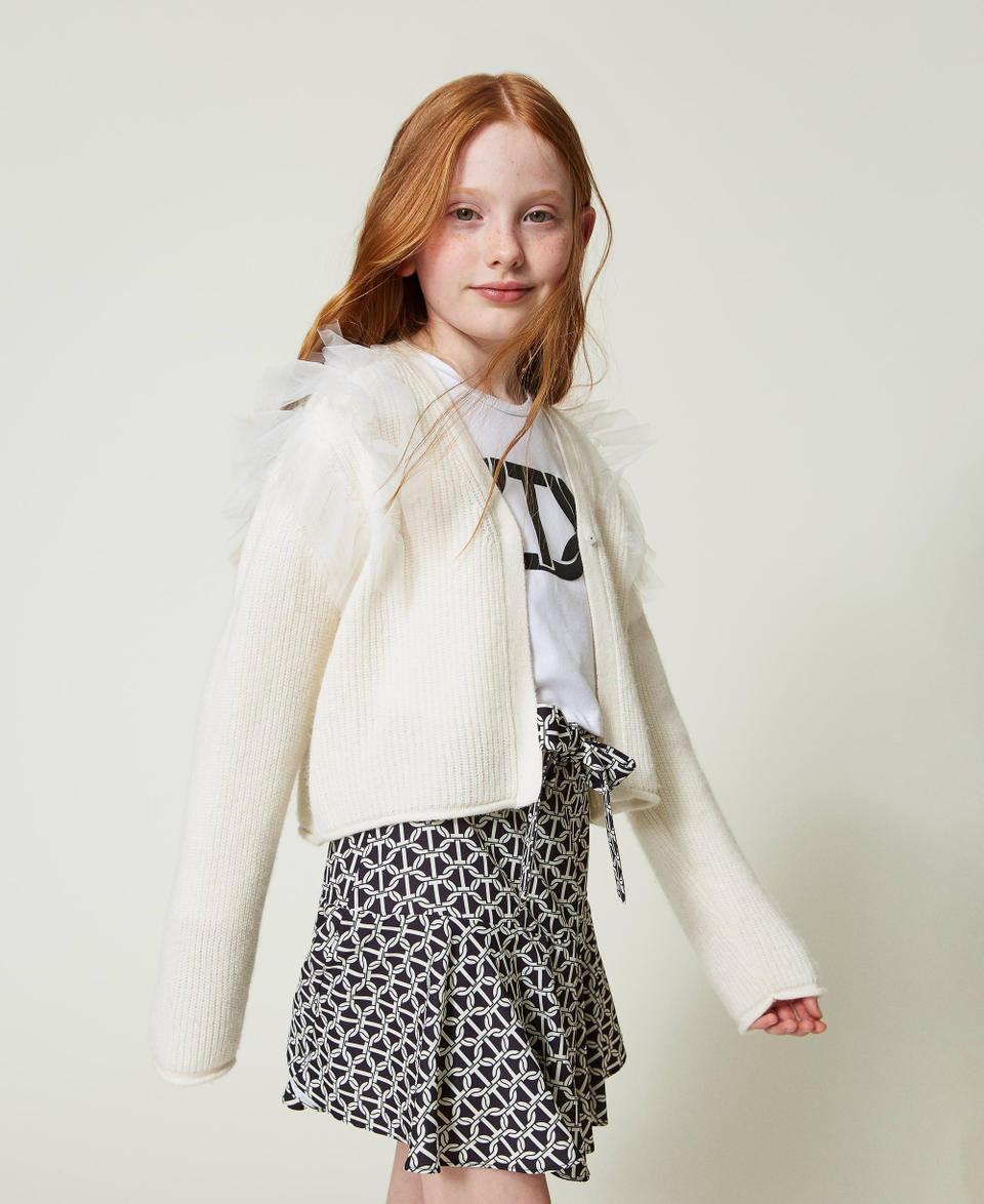 Twin Set Cardigan regular con balze in tulle Presa