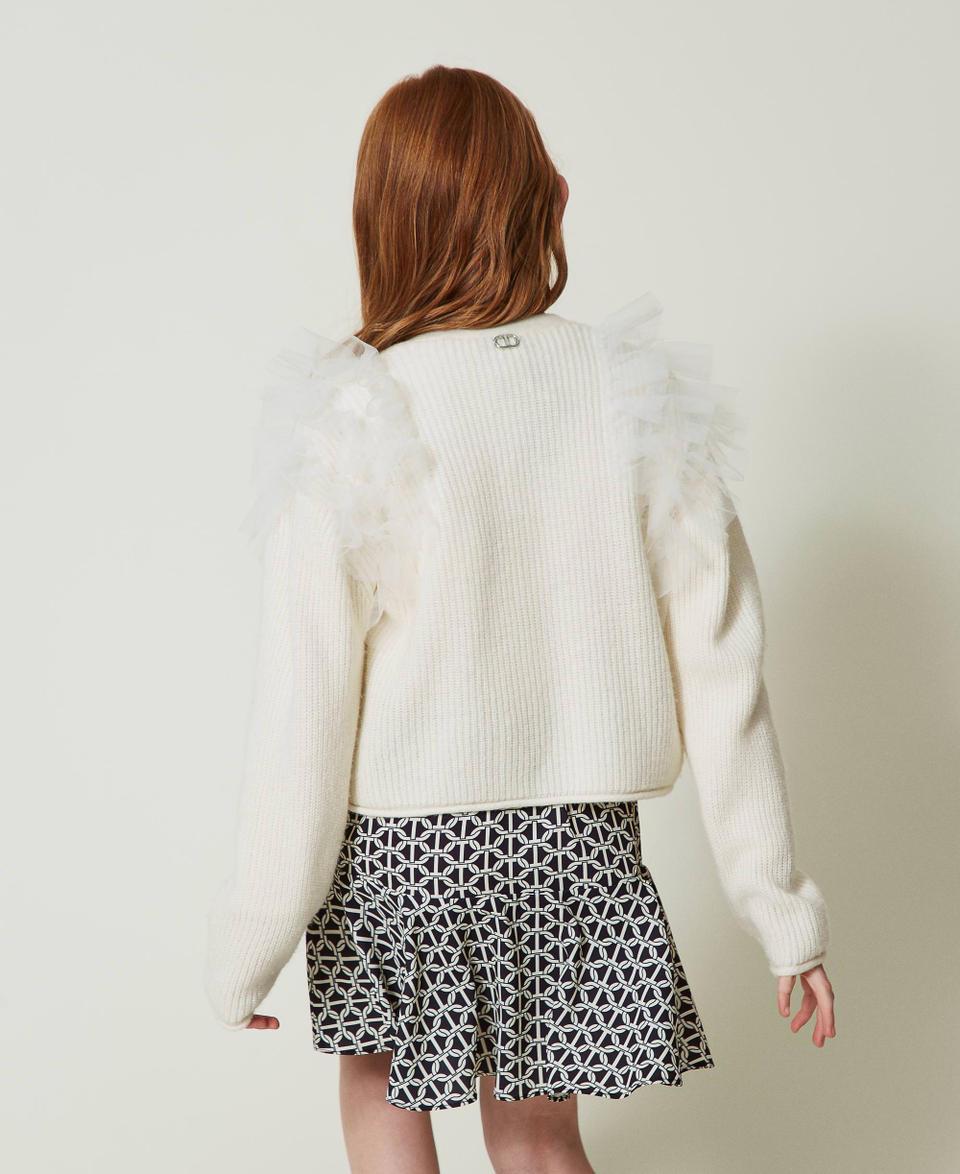 Twin Set Cardigan regular con balze in tulle Presa