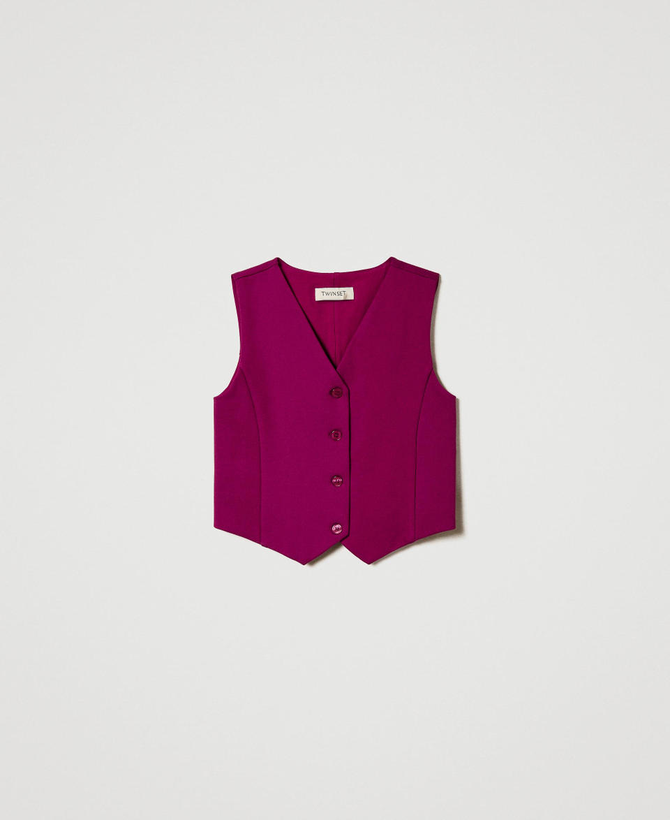 Twin Set Gilet monopetto con bottoni in tono Officina