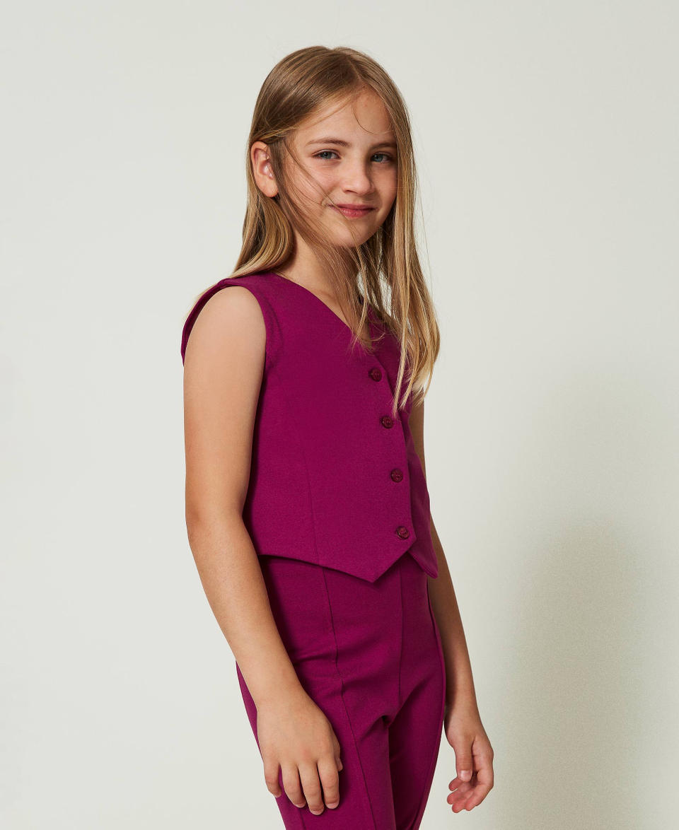 Twin Set Gilet monopetto con bottoni in tono Officina