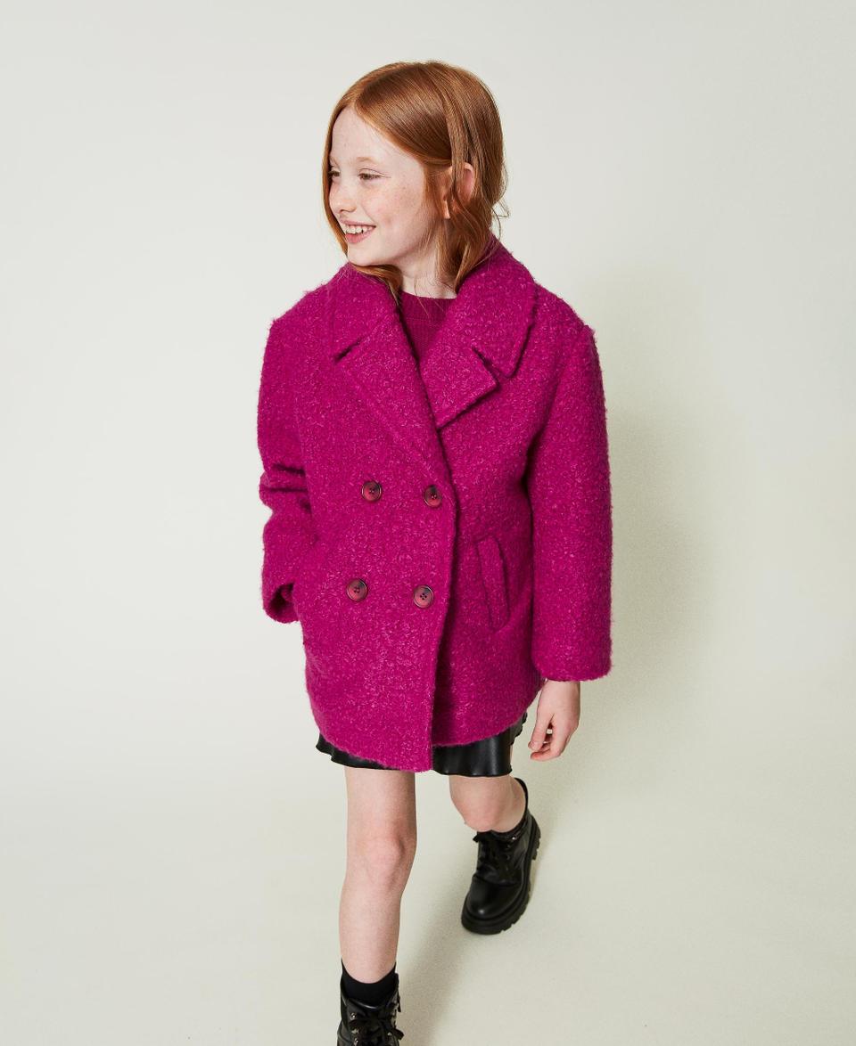 Twin Set Cappotto doppiopetto in panno curly