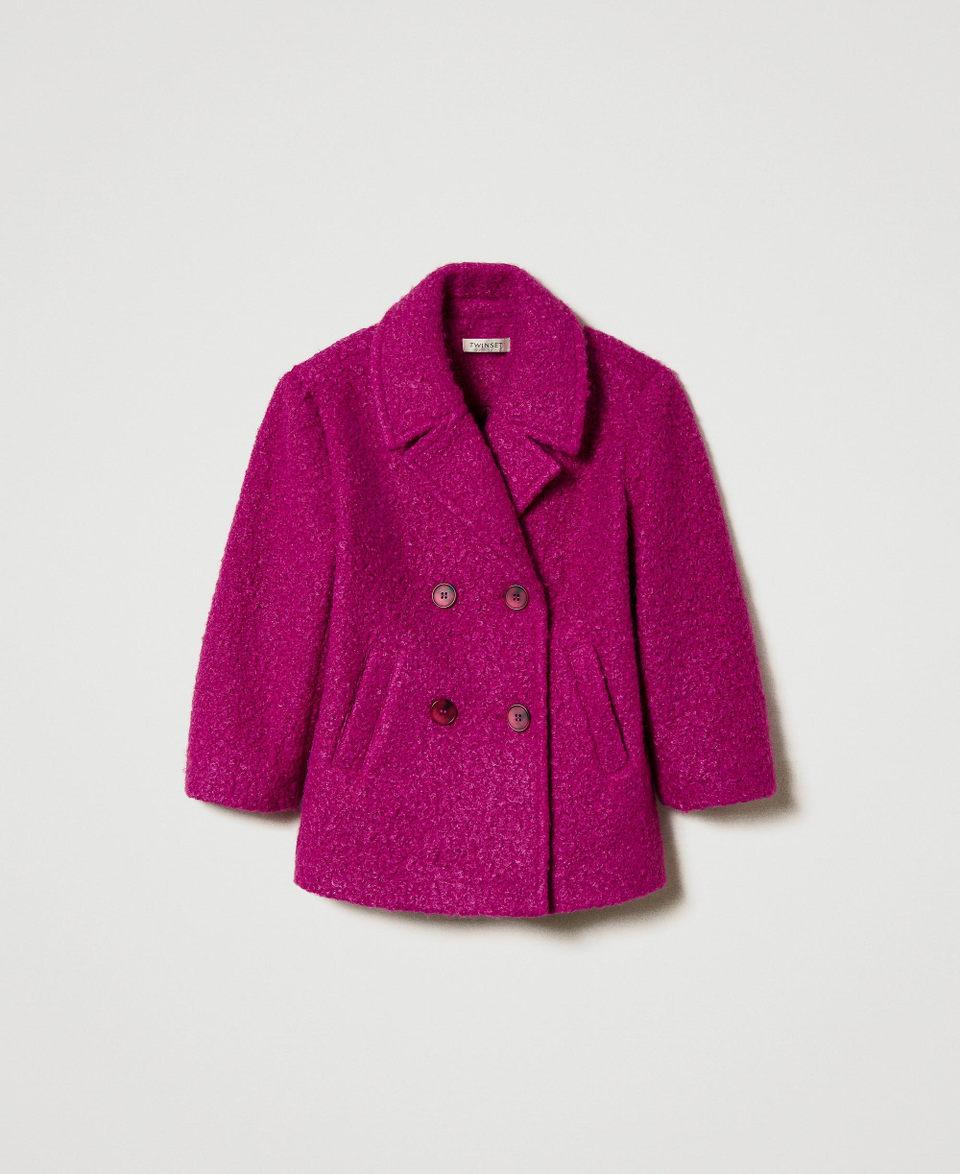 Twin Set Cappotto doppiopetto in panno curly Vendita Calda