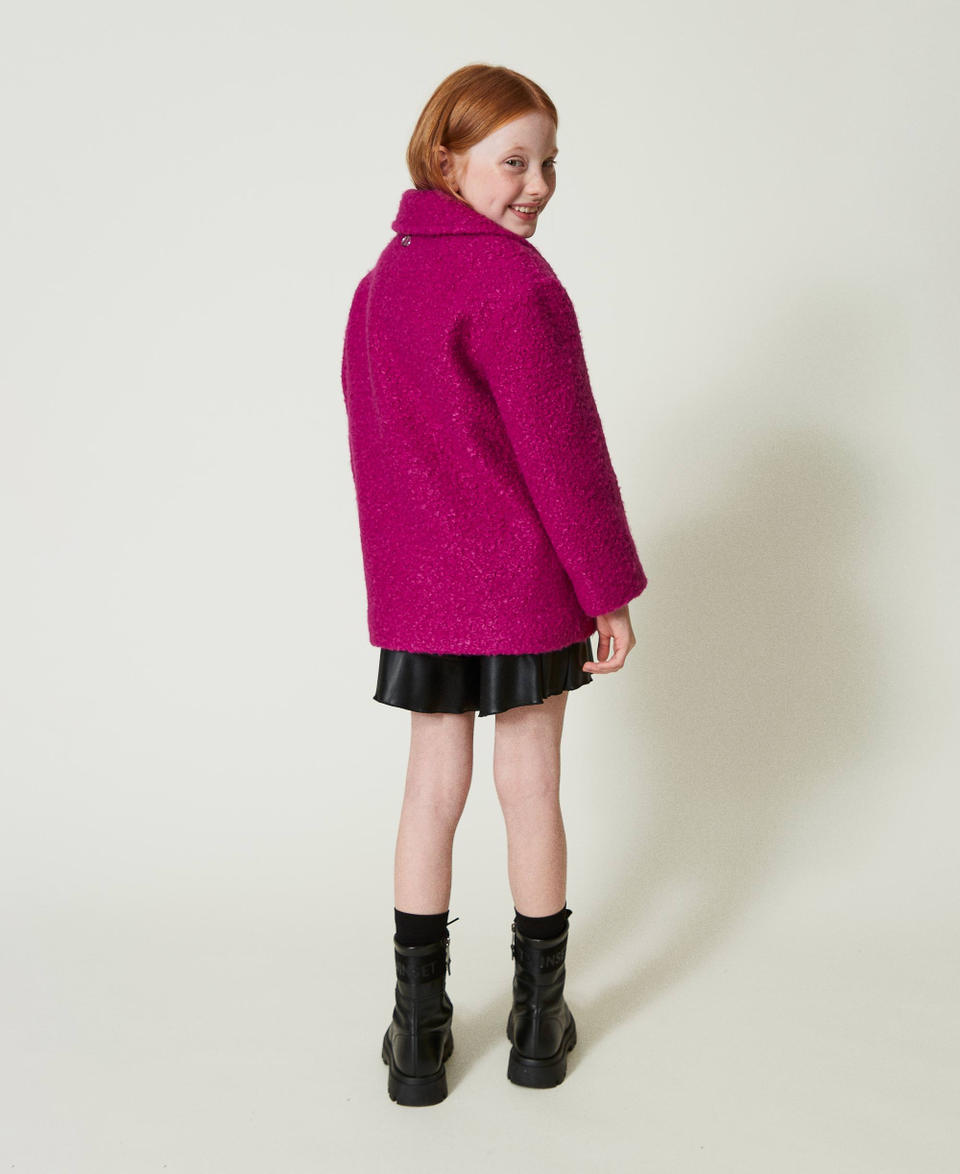 Twin Set Cappotto doppiopetto in panno curly Vendita Calda