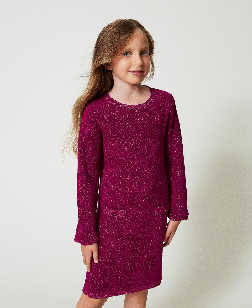 Twin Set Abito corto in maglia jacquard con Oval T Black Friday Prezzi