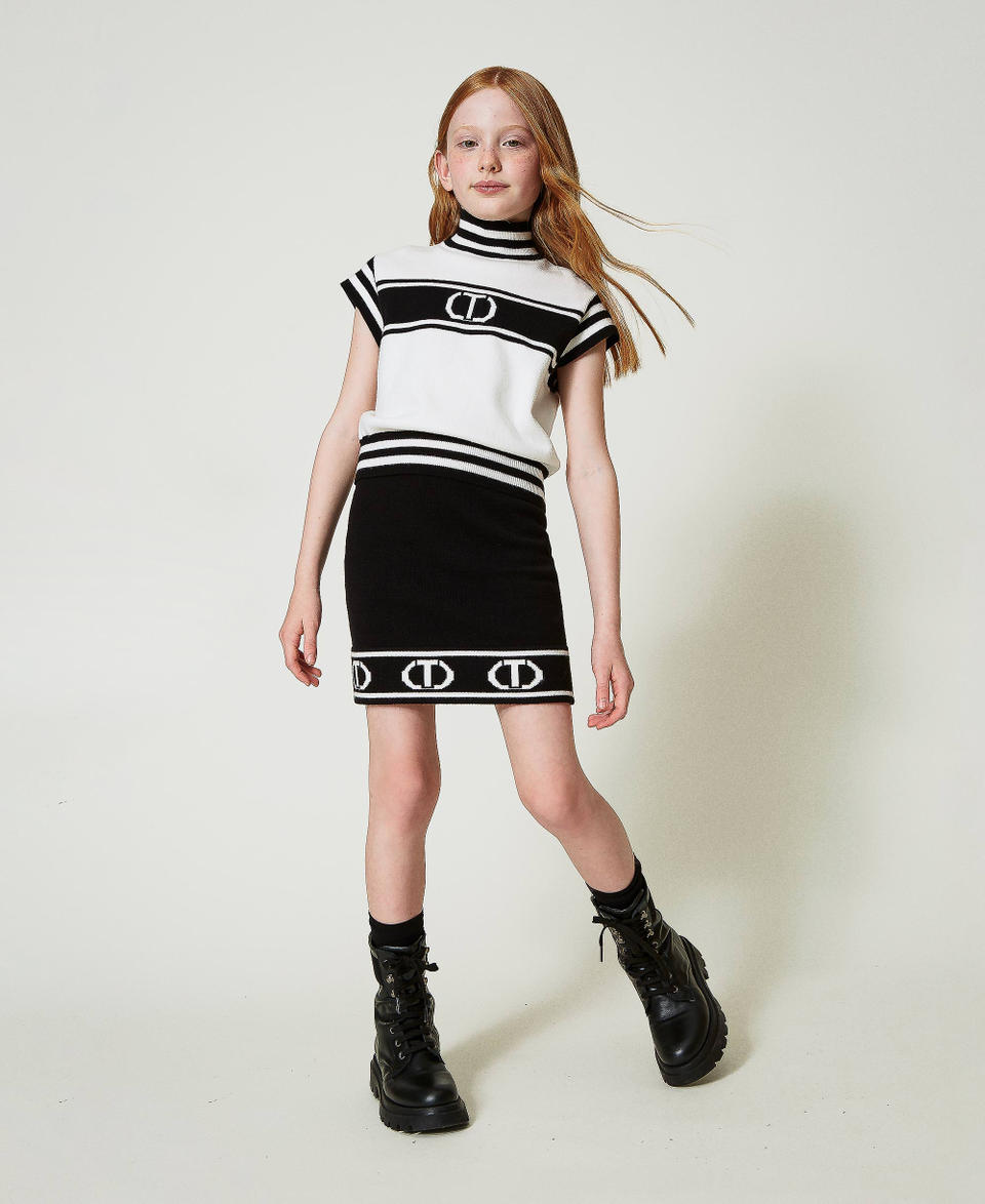 Twin Set Anfibi in pelle con logo In Saldo