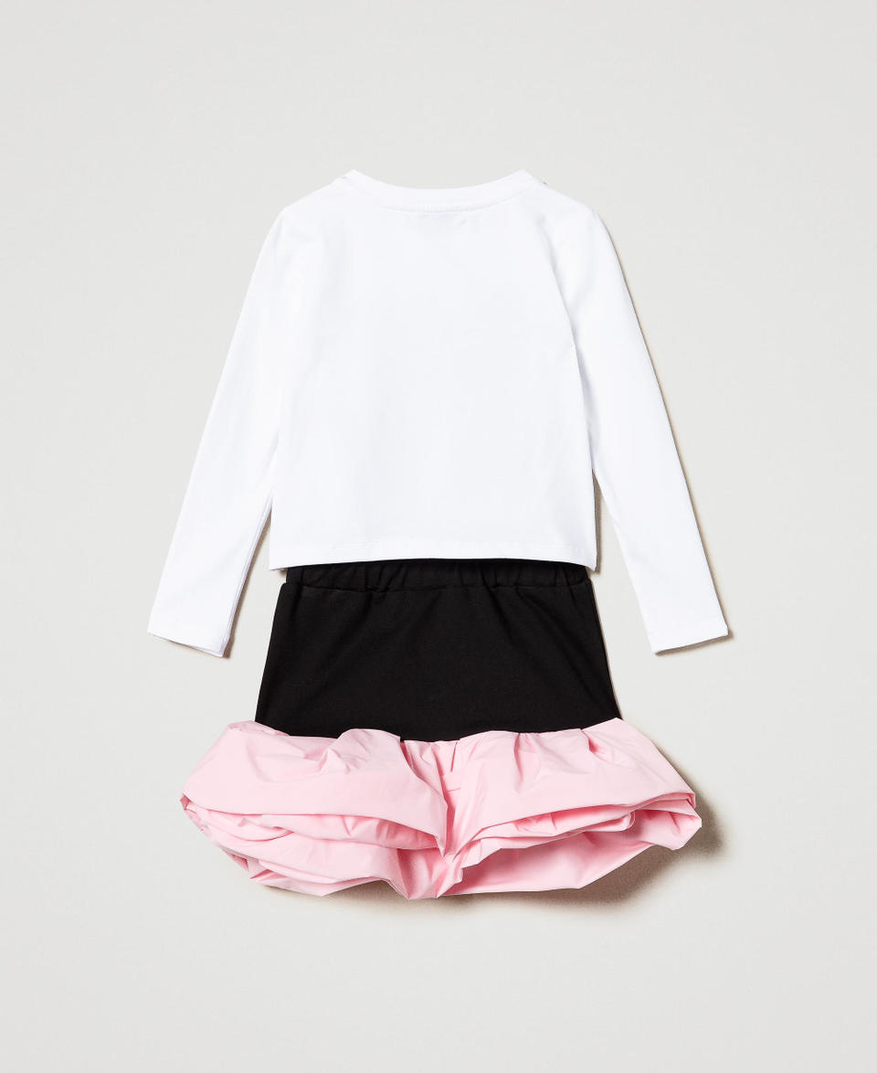 Twin Set T-shirt stampata e gonna con balze Moda