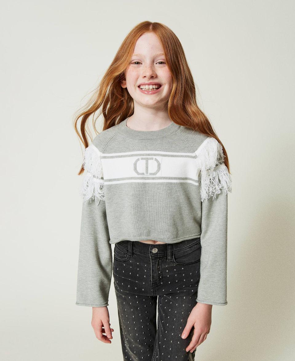Twin Set Maglia con Oval T jacquard e frange Promozione