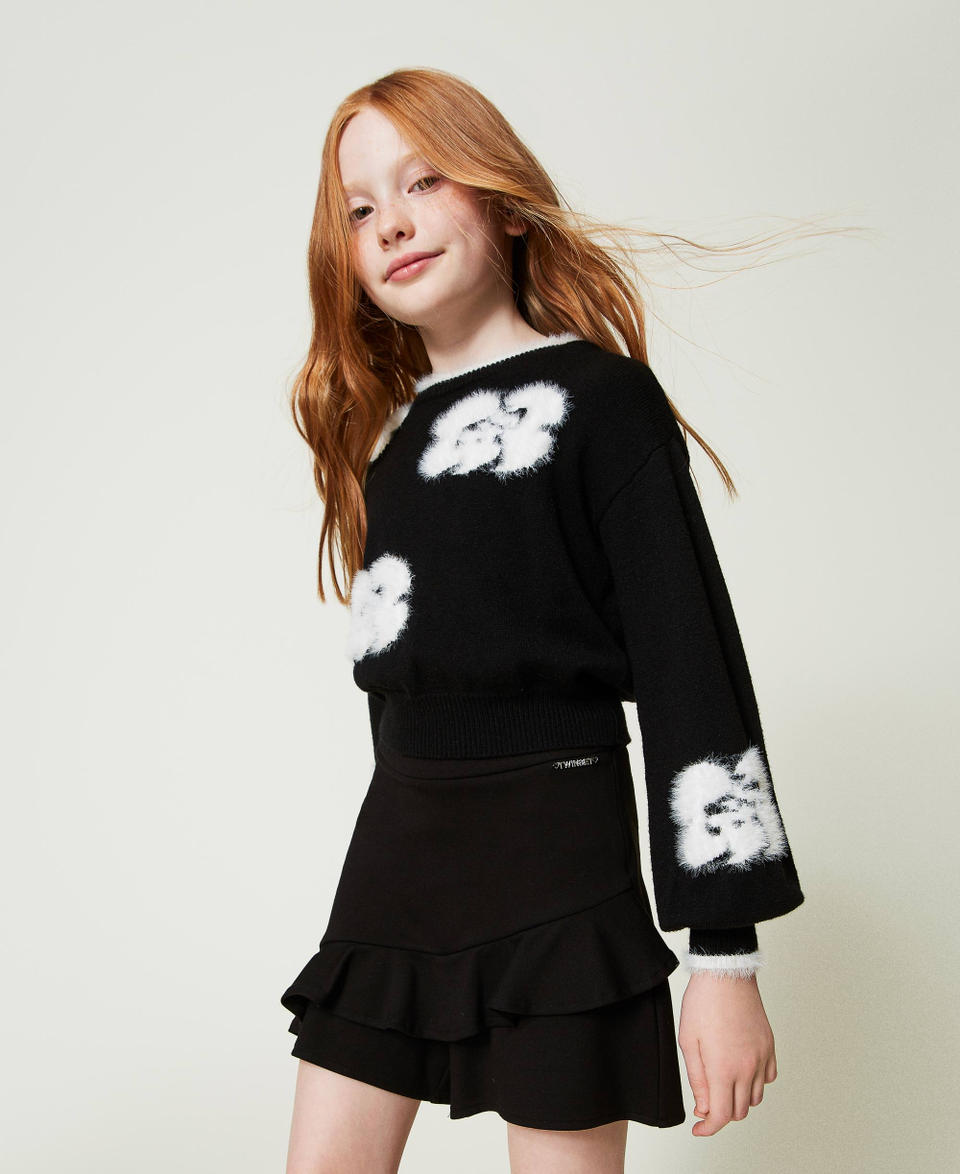 Twin Set Maglia con fiori a intarsio Consegna Veloce