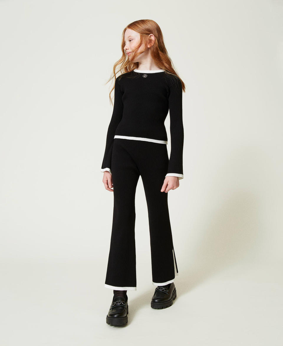 Twin Set Maglia e pantaloni ampi a costine