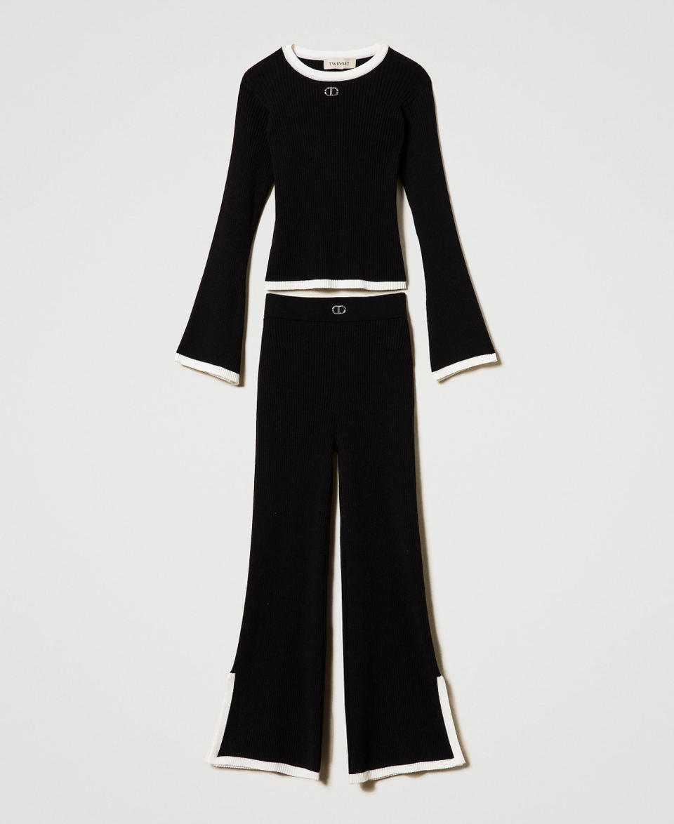Twin Set Maglia e pantaloni ampi a costine Fino Al -60%