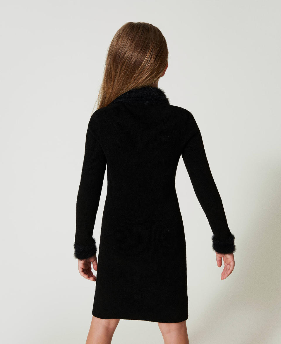 Twin Set Abito corto in maglia effetto pelliccia Shopping Online
