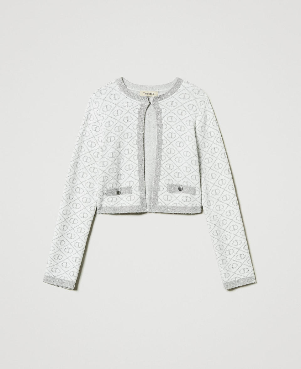 Twin Set Giacca in maglia jacquard con Oval T Sottocosto