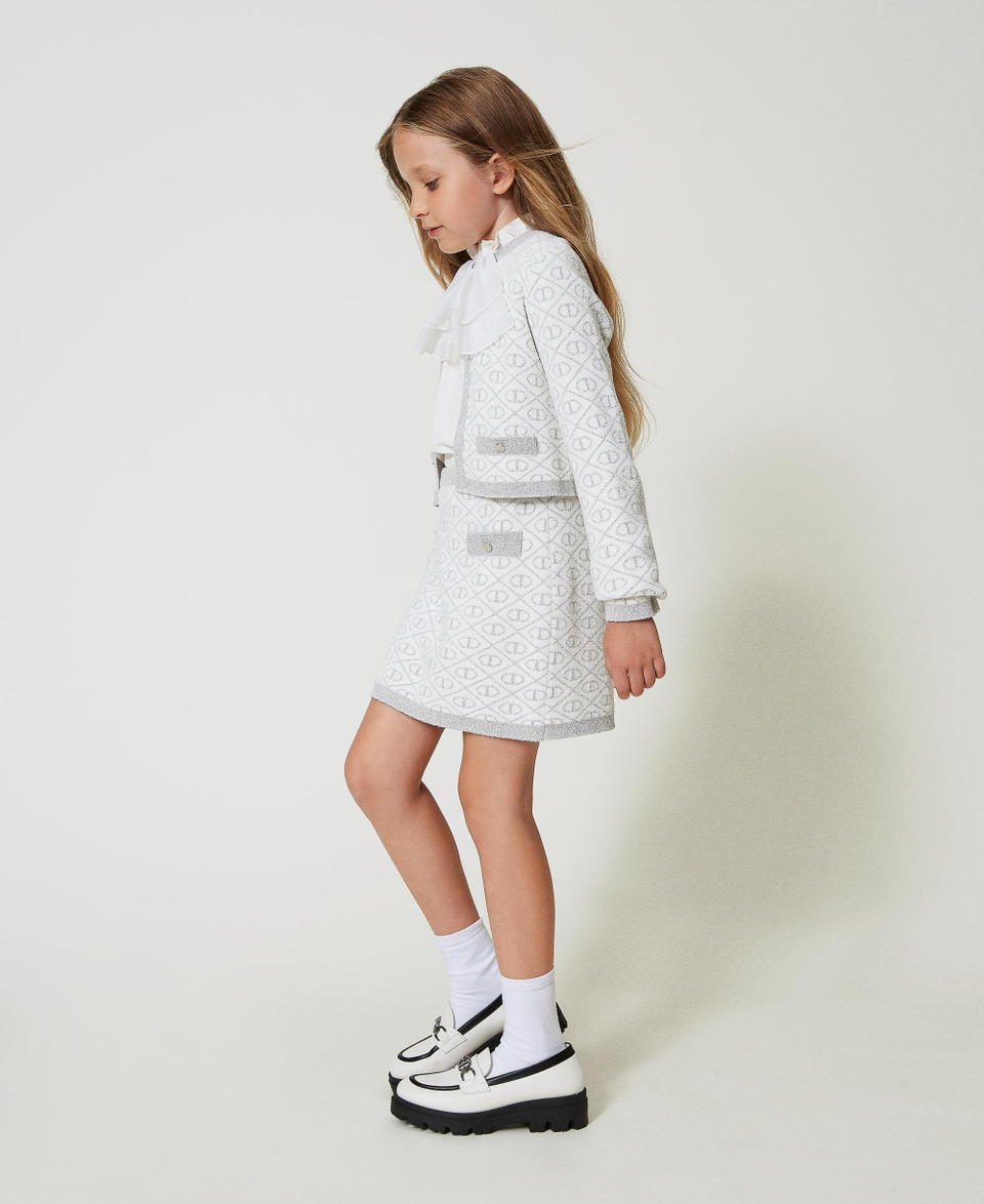 Twin Set Giacca in maglia jacquard con Oval T Sottocosto