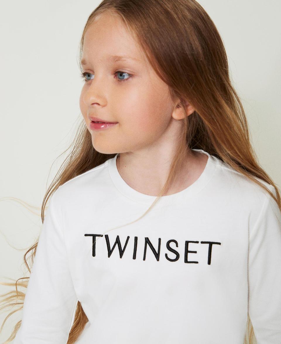 Twin Set T-shirt cropped con logo ricamato