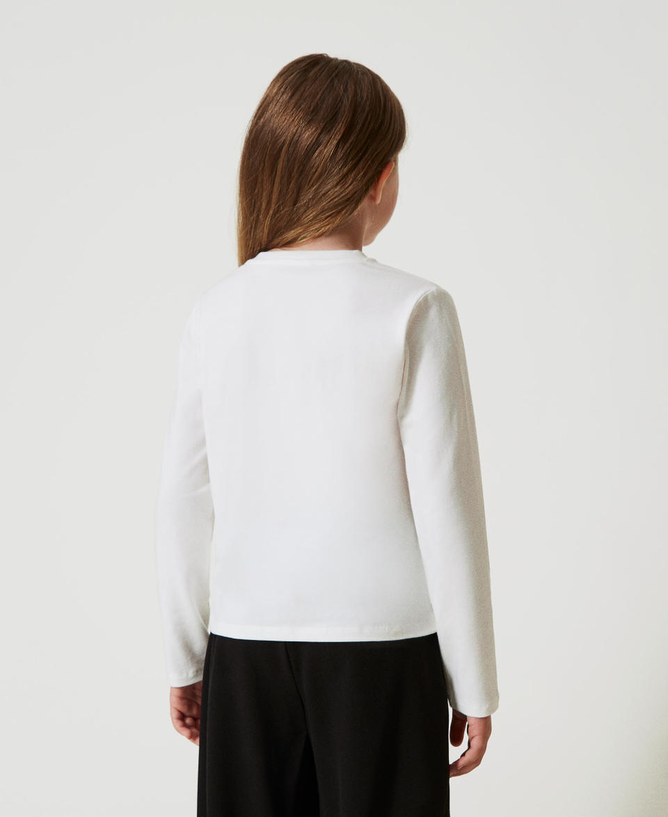Twin Set T-shirt cropped con logo ricamato Novità