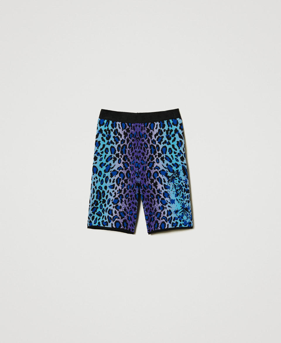 Twin Set Shorts biker MYFO in maglia jacquard Saldi