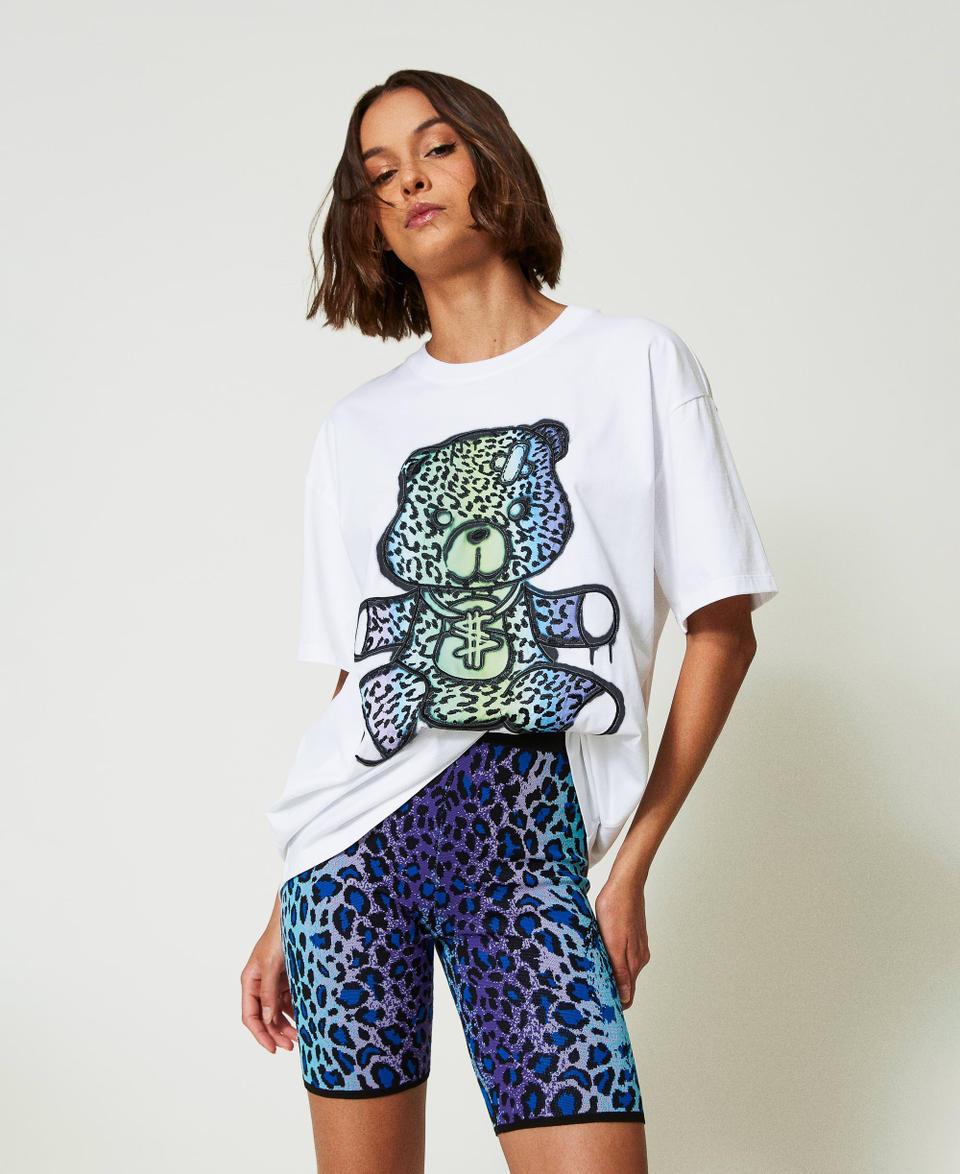 Twin Set Shorts biker MYFO in maglia jacquard Saldi