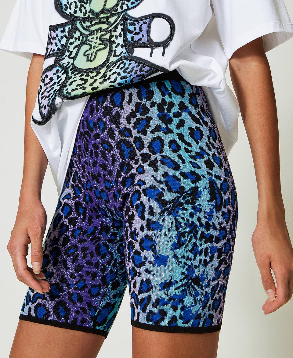 Twin Set Shorts biker MYFO in maglia jacquard Saldi