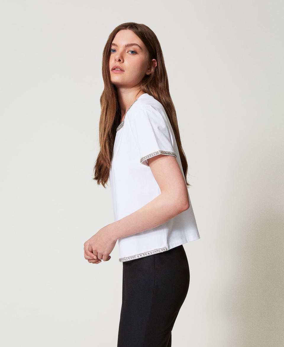 Twin Set T-shirt boxy con ricamo a mano Nuova