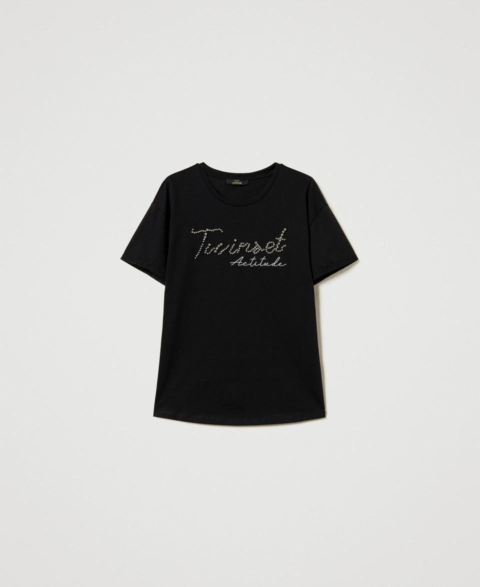 Twin Set T-shirt con logo lurex Moda