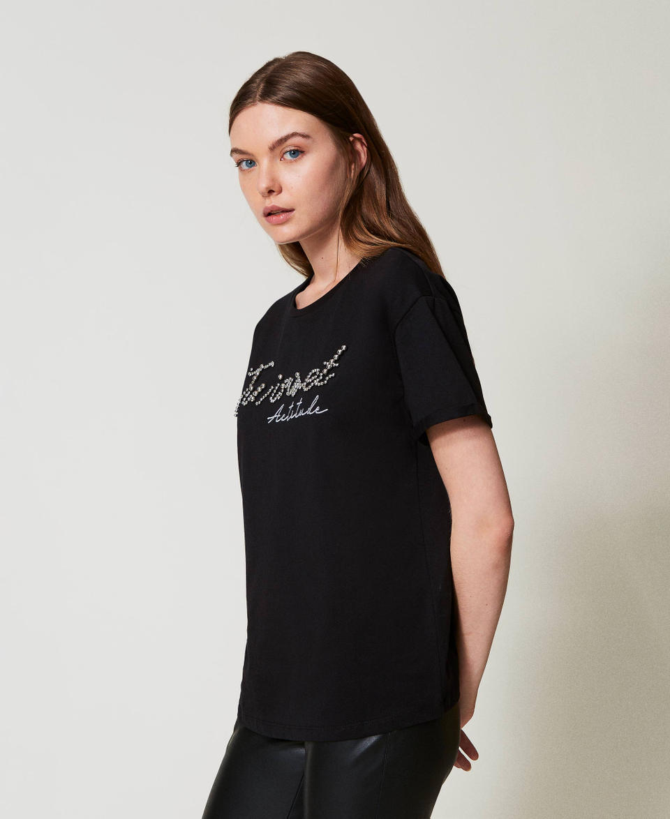 Twin Set T-shirt con logo lurex Moda