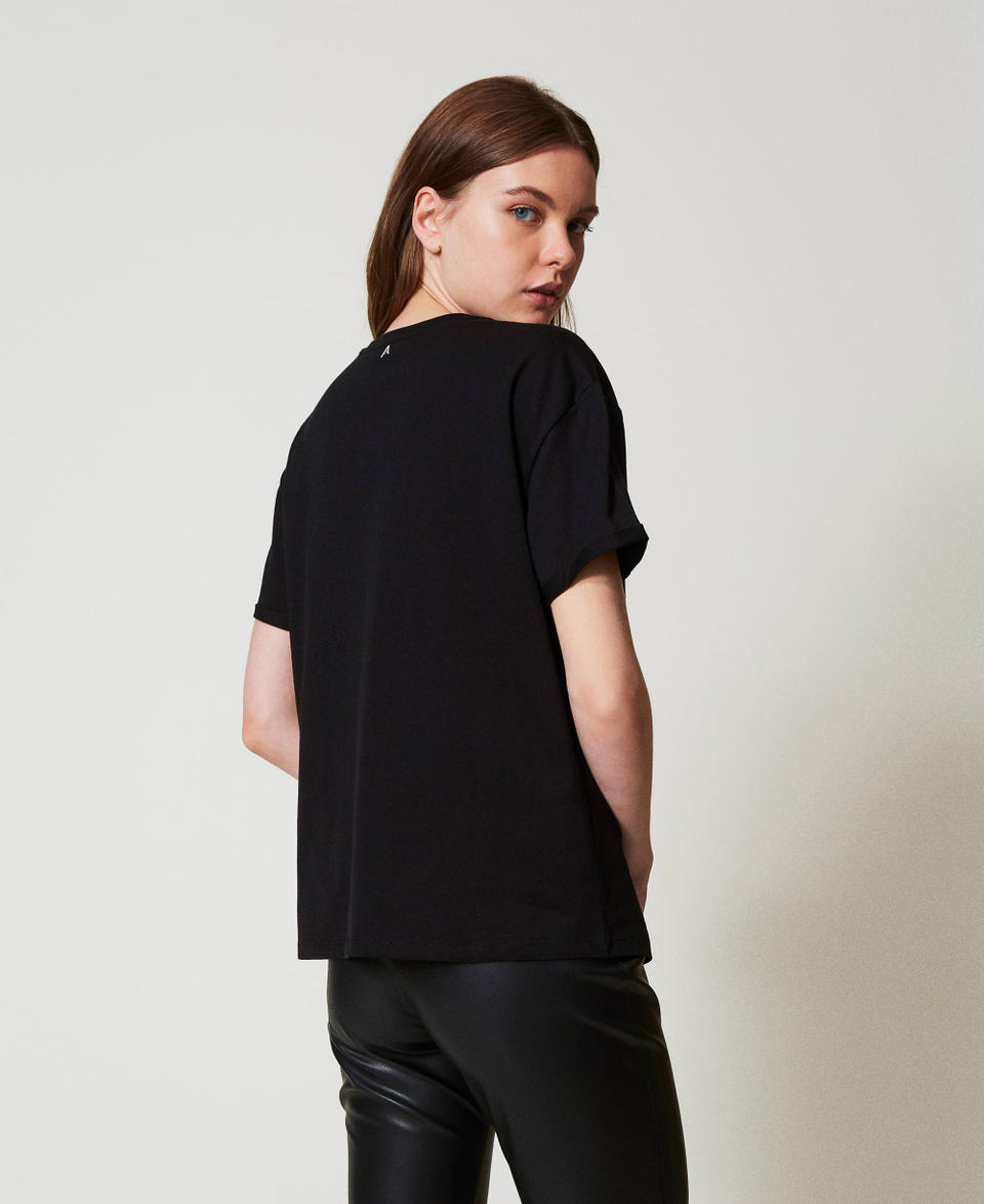 Twin Set T-shirt con logo lurex Moda