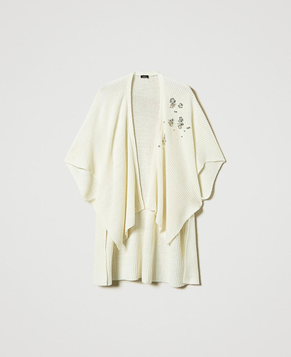 Twin Set Poncho in maglia con ricami Spedizione Gratuita