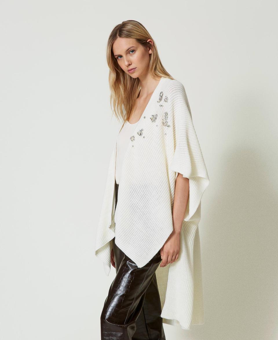 Twin Set Poncho in maglia con ricami Spedizione Gratuita